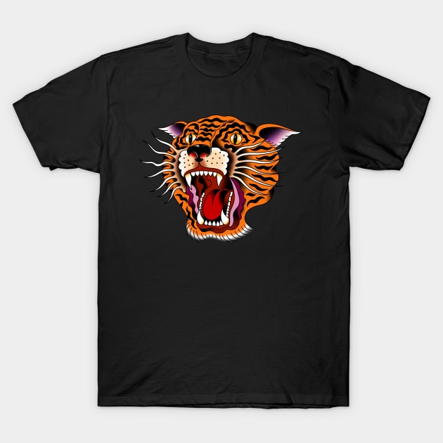 Tiger Head T-Shirt by InkedEagle